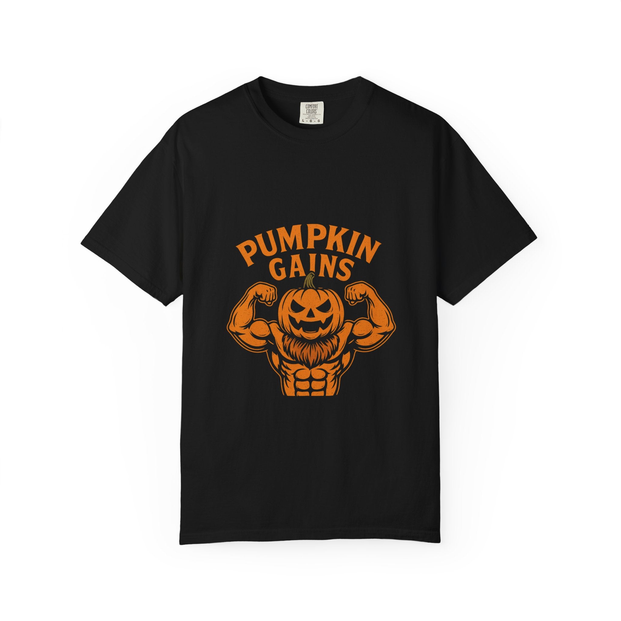 Pumpkin Gains T-Shirt | Unisex Halloween Tee, Funny Fitness Shirt, Fall Workout Top, Seasonal Apparel, Gym Wear