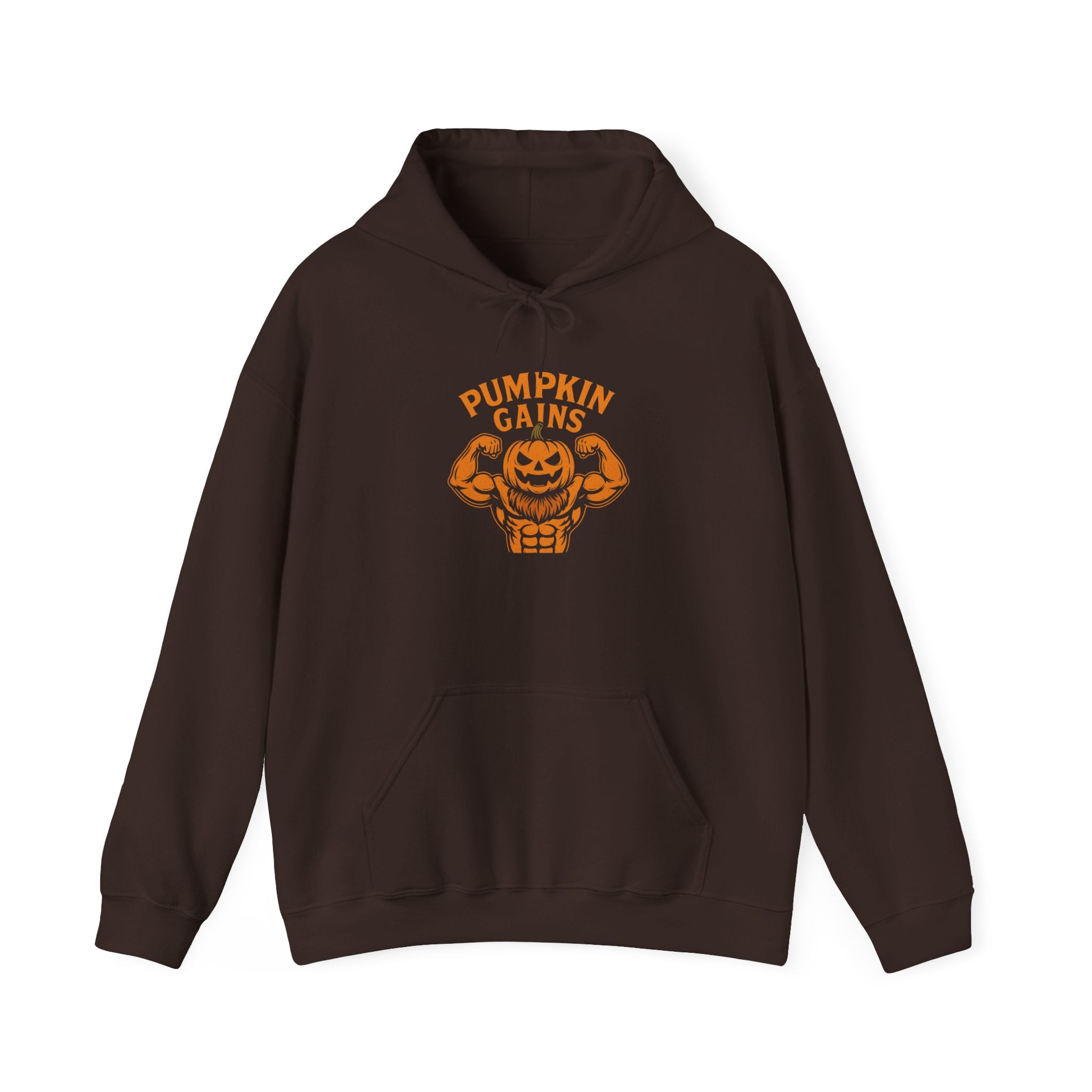 Pumpkin Gains Hoodie - Cozy Unisex Sweatshirt for Fall, Halloween, Gym Enthusiasts, Fitness, Casual Wear