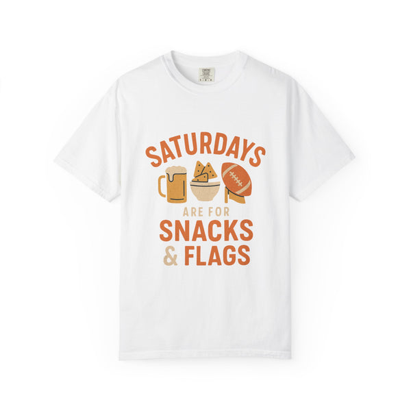 Fun Game Day T-Shirt for Snack Lovers, Football Fan Tee, Saturday Vibe Shirt, Unisex Comfort Wear, Weekend Celebration Top