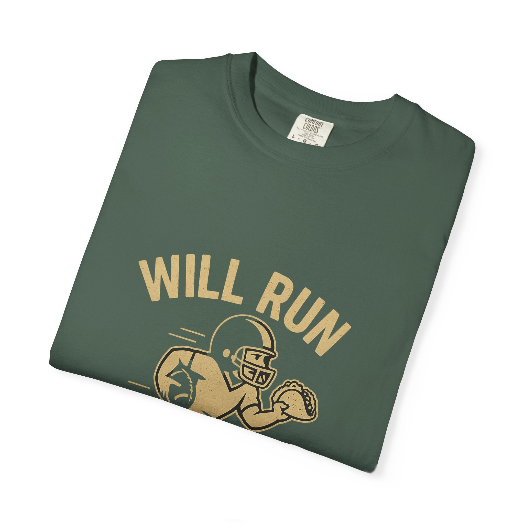 Sporty Humor T-shirt for Taco Lovers - Fun Gift for Football Fans, Tailgating, Game Day, BBQ, Casual Wear