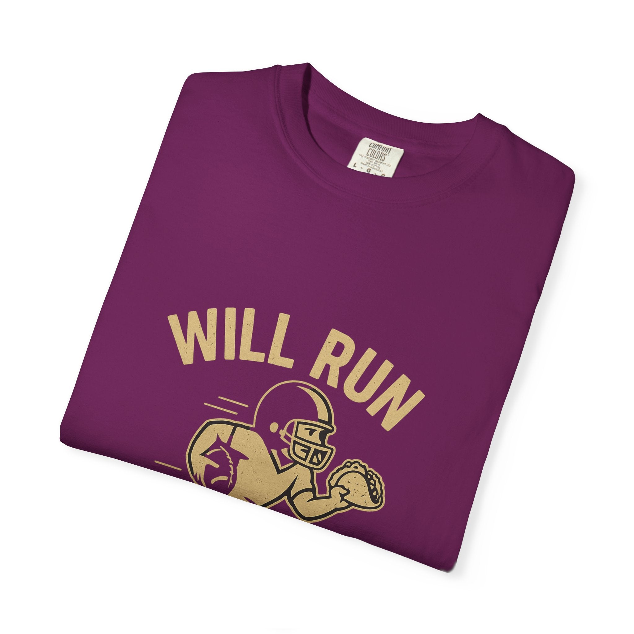 Sporty Humor T-shirt for Taco Lovers - Fun Gift for Football Fans, Tailgating, Game Day, BBQ, Casual Wear