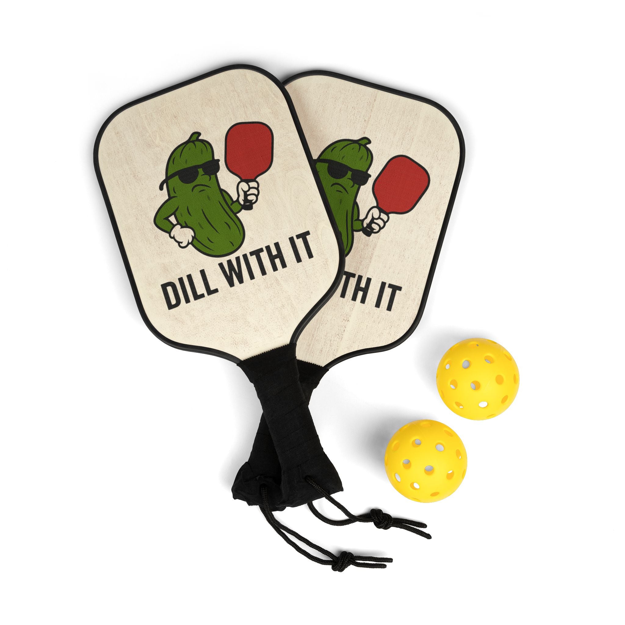 Pickleball Paddle Set, Fun Sports Gear for Pickleball Lovers, Great Gift for Players, Dill with It Design
