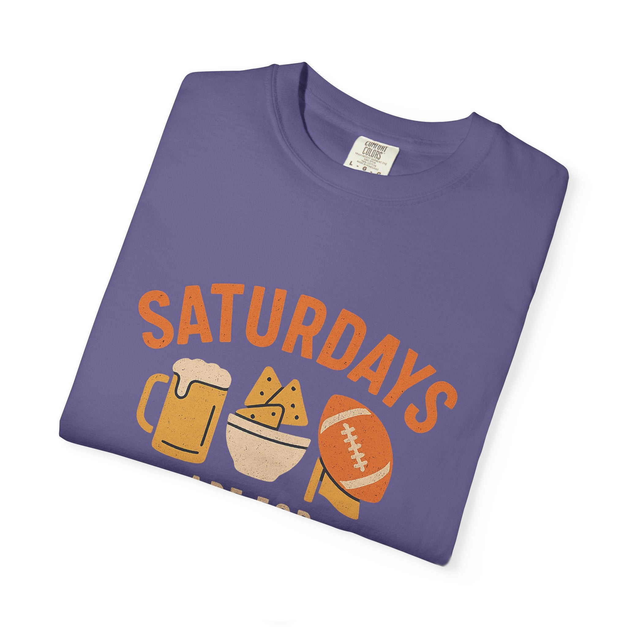 Fun Game Day T-Shirt for Snack Lovers, Football Fan Tee, Saturday Vibe Shirt, Unisex Comfort Wear, Weekend Celebration Top