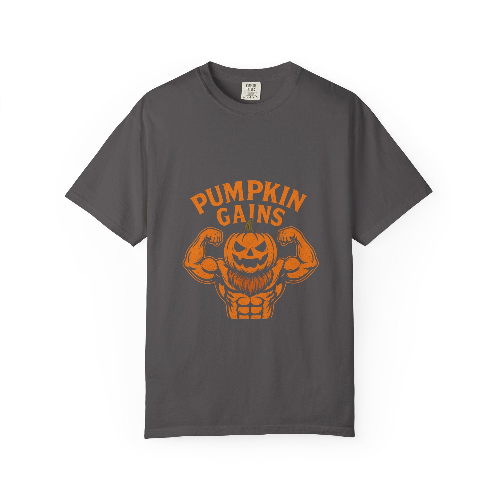 Pumpkin Gains T-Shirt | Unisex Halloween Tee, Funny Fitness Shirt, Fall Workout Top, Seasonal Apparel, Gym Wear