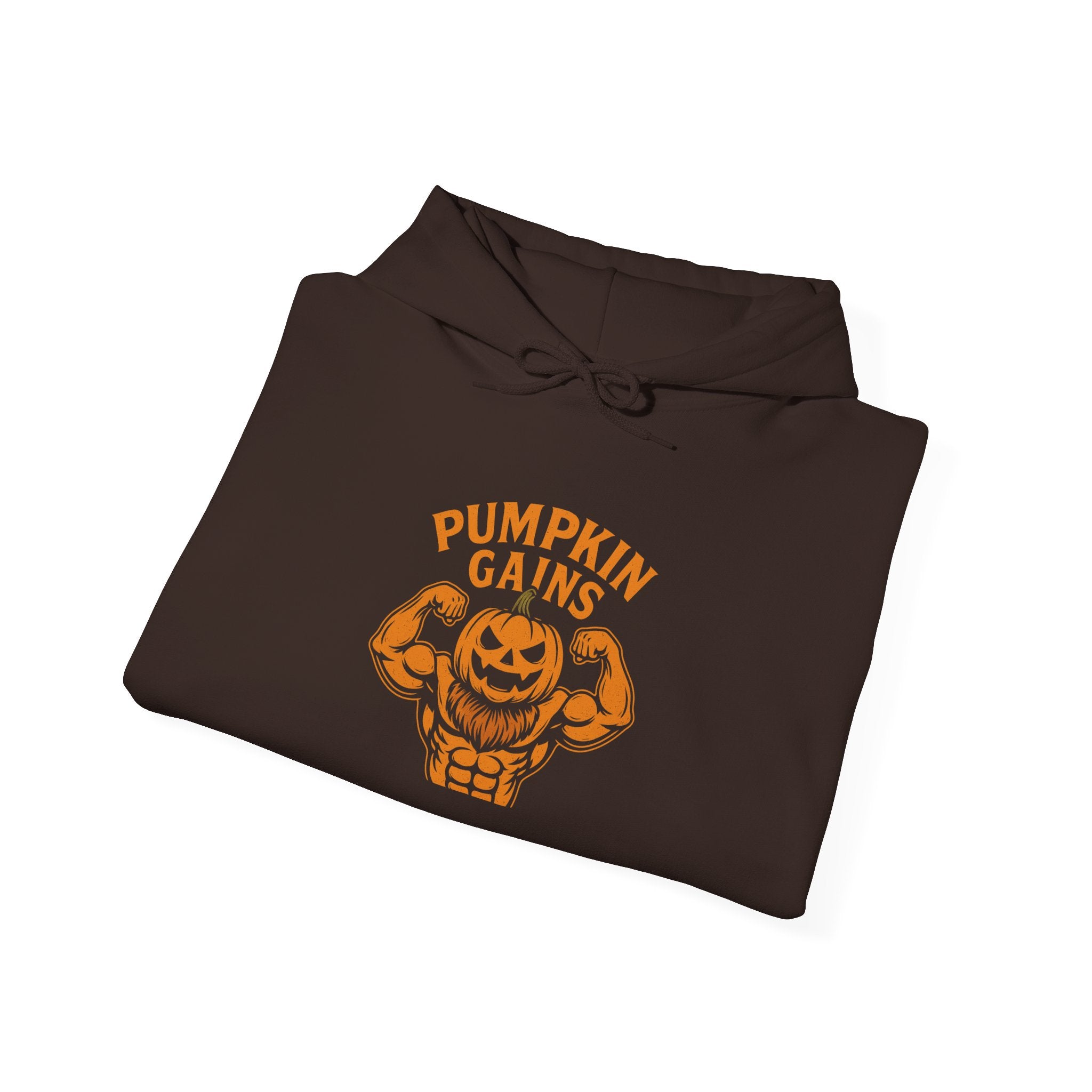 Pumpkin Gains Hoodie - Cozy Unisex Sweatshirt for Fall, Halloween, Gym Enthusiasts, Fitness, Casual Wear