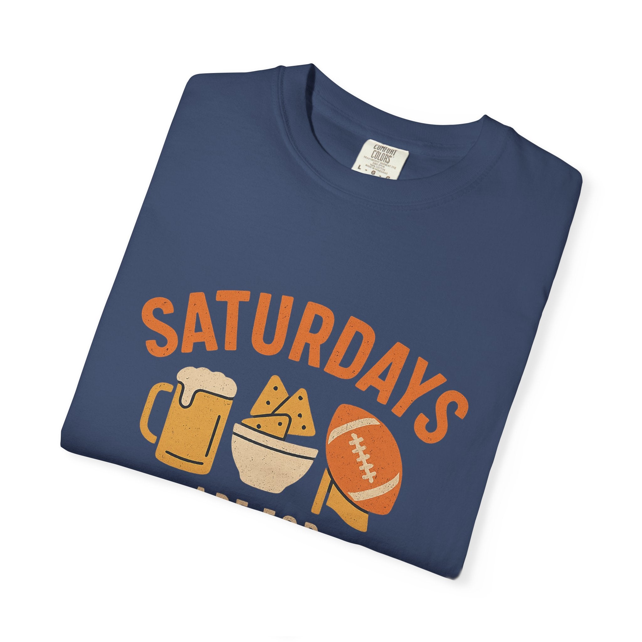Fun Game Day T-Shirt for Snack Lovers, Football Fan Tee, Saturday Vibe Shirt, Unisex Comfort Wear, Weekend Celebration Top