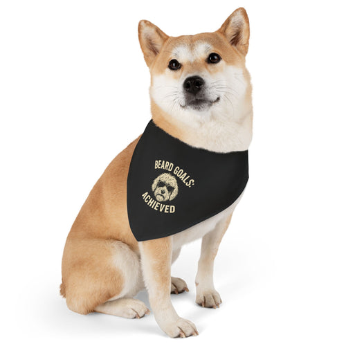 Beard Goals Achieved Pet Bandana Collar, Dog Accessories, Pet Fashion, Trendy Dog Gear, Gifts for Dog Lovers