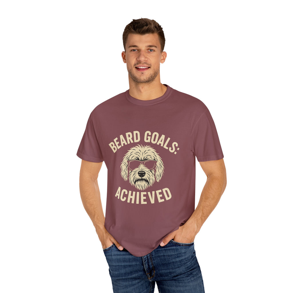 Beard Goals T-Shirt, Fun Graphic Tee, Dog Lover Apparel, Casual Wear, Gifts for Him, Father's Day T-Shirt