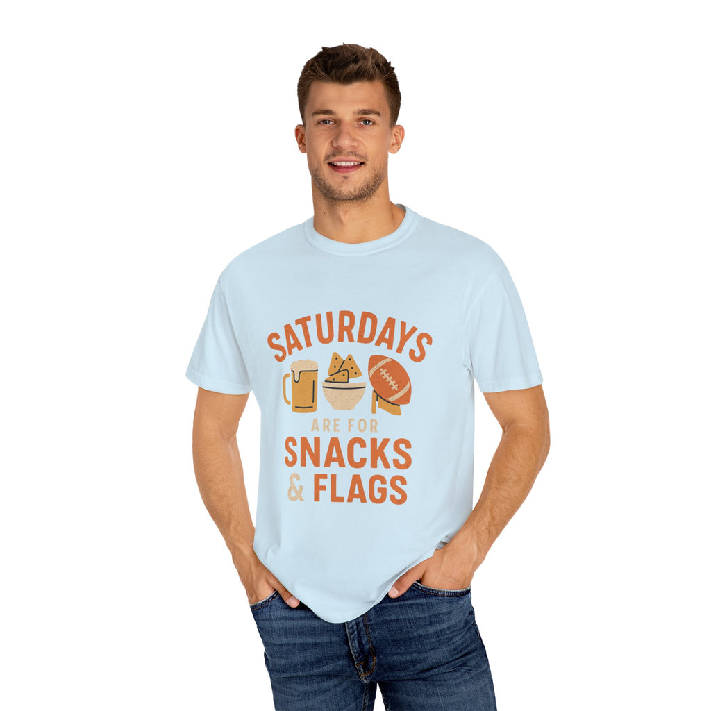 Fun Game Day T-Shirt for Snack Lovers, Football Fan Tee, Saturday Vibe Shirt, Unisex Comfort Wear, Weekend Celebration Top