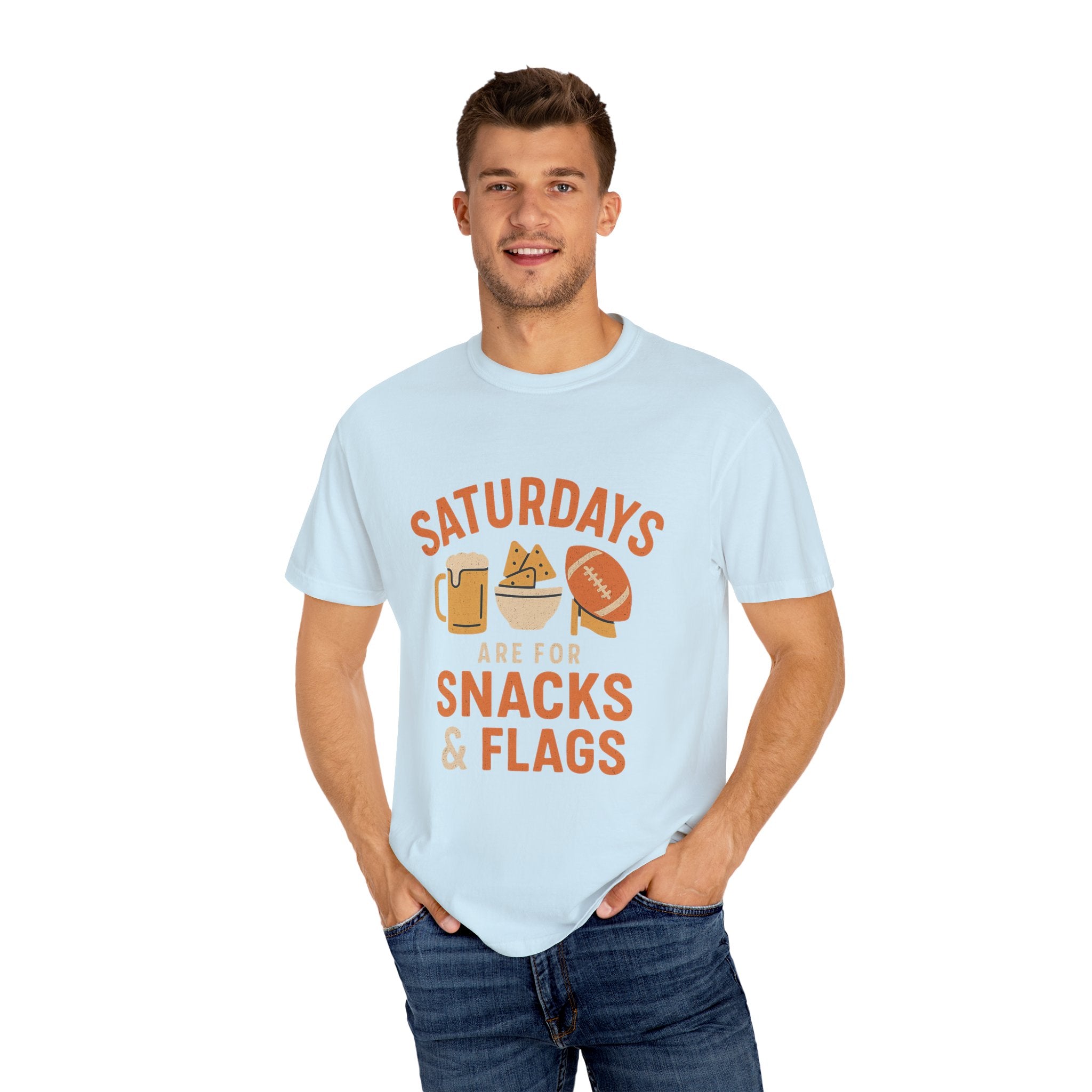 Fun Game Day T-Shirt for Snack Lovers, Football Fan Tee, Saturday Vibe Shirt, Unisex Comfort Wear, Weekend Celebration Top
