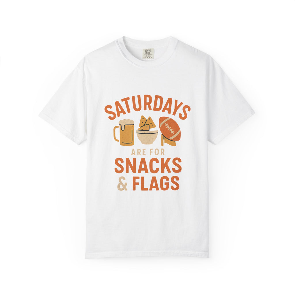 Fun Game Day T-Shirt for Snack Lovers, Football Fan Tee, Saturday Vibe Shirt, Unisex Comfort Wear, Weekend Celebration Top