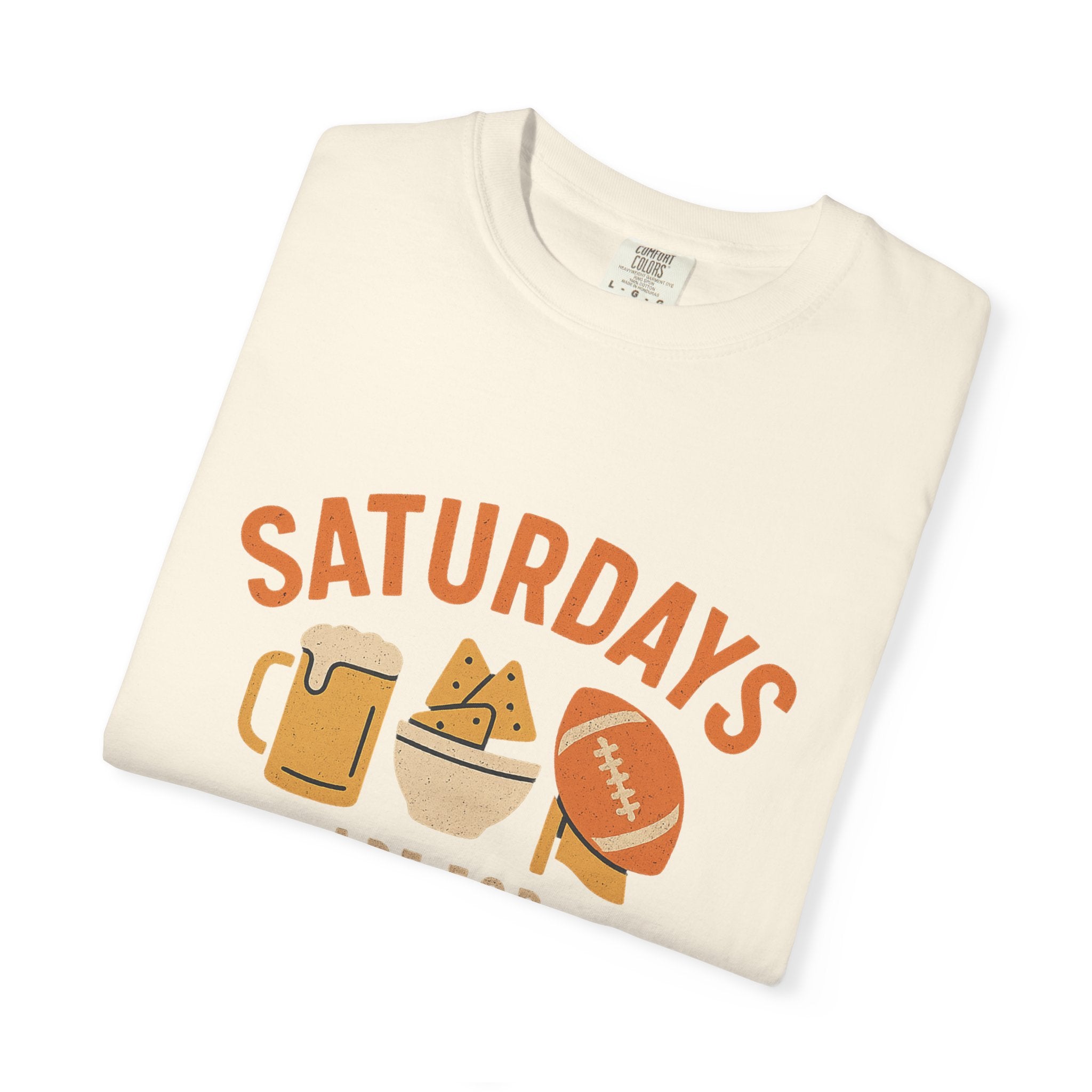 Fun Game Day T-Shirt for Snack Lovers, Football Fan Tee, Saturday Vibe Shirt, Unisex Comfort Wear, Weekend Celebration Top