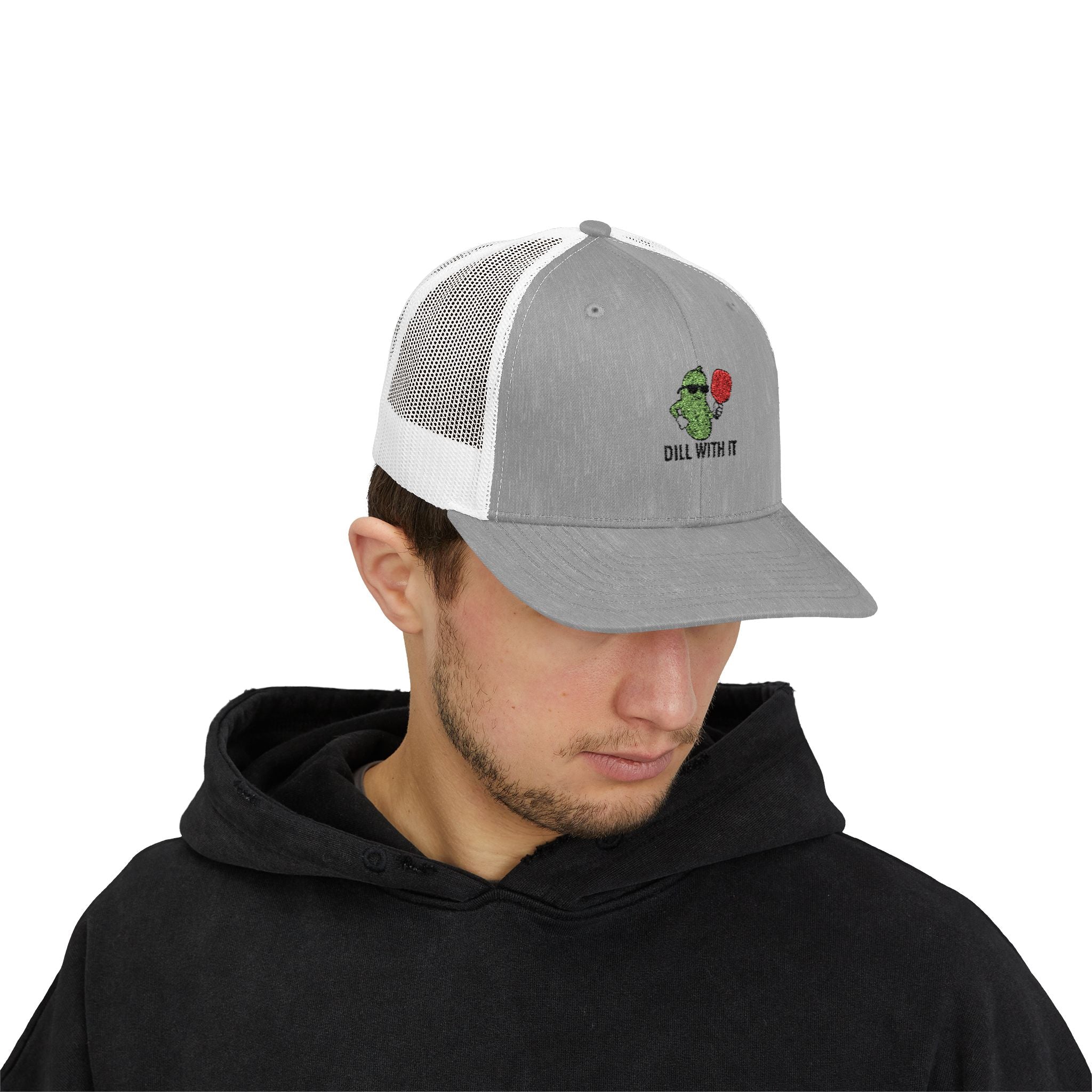 Dill With It Snapback Trucker Cap | Fun Casual Hat for All Occasions | Gifts for Friends, Birthdays, Summer Events