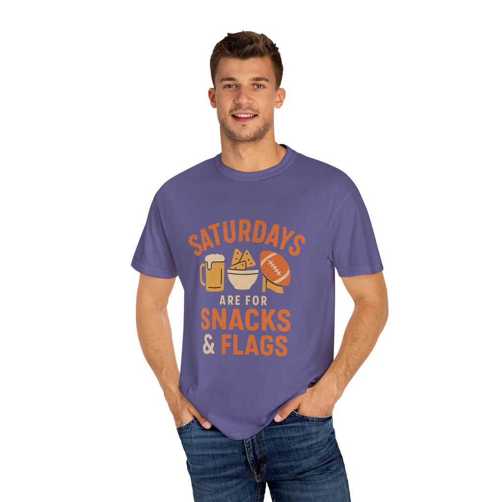 Fun Game Day T-Shirt for Snack Lovers, Football Fan Tee, Saturday Vibe Shirt, Unisex Comfort Wear, Weekend Celebration Top