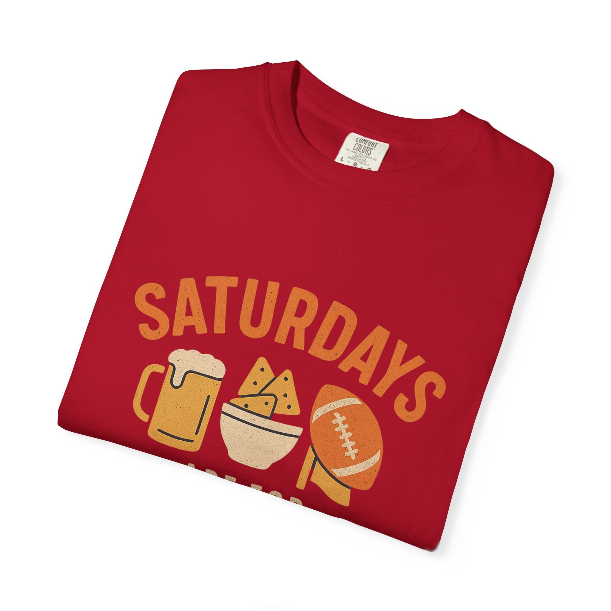 Fun Game Day T-Shirt for Snack Lovers, Football Fan Tee, Saturday Vibe Shirt, Unisex Comfort Wear, Weekend Celebration Top