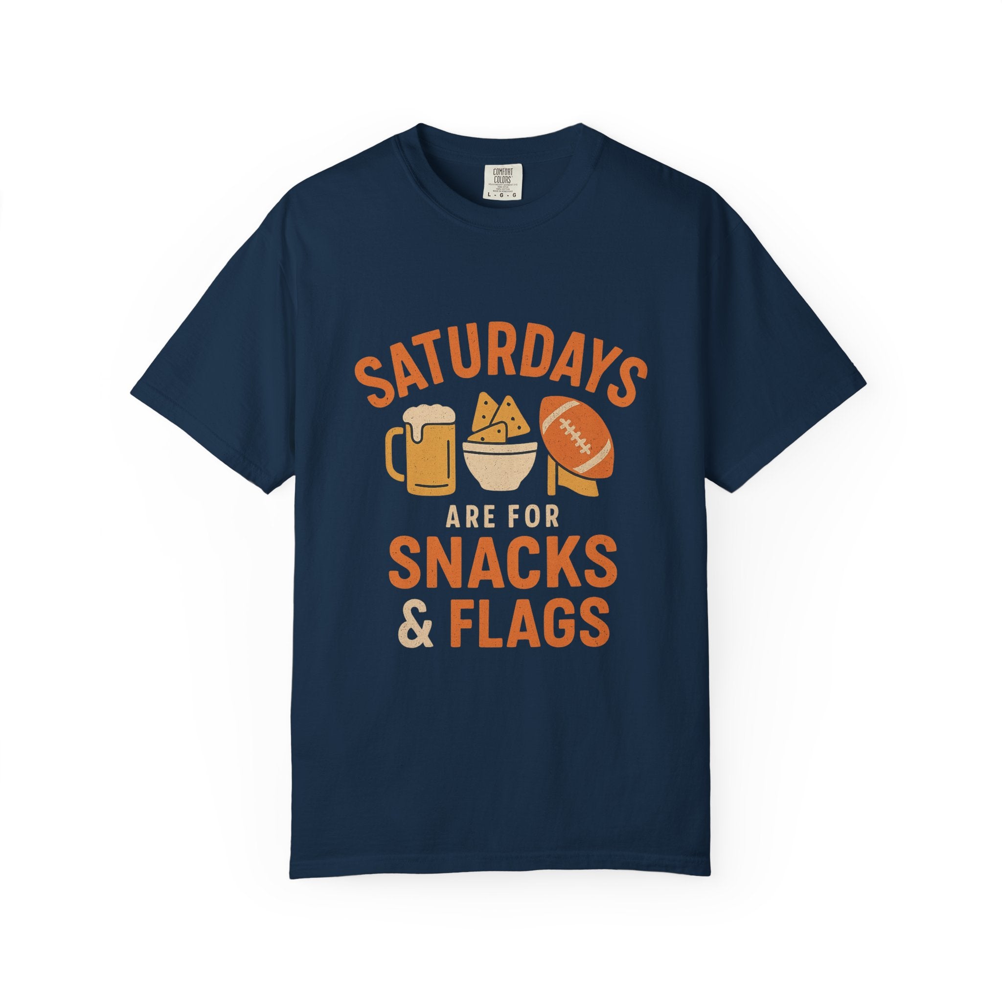 Fun Game Day T-Shirt for Snack Lovers, Football Fan Tee, Saturday Vibe Shirt, Unisex Comfort Wear, Weekend Celebration Top