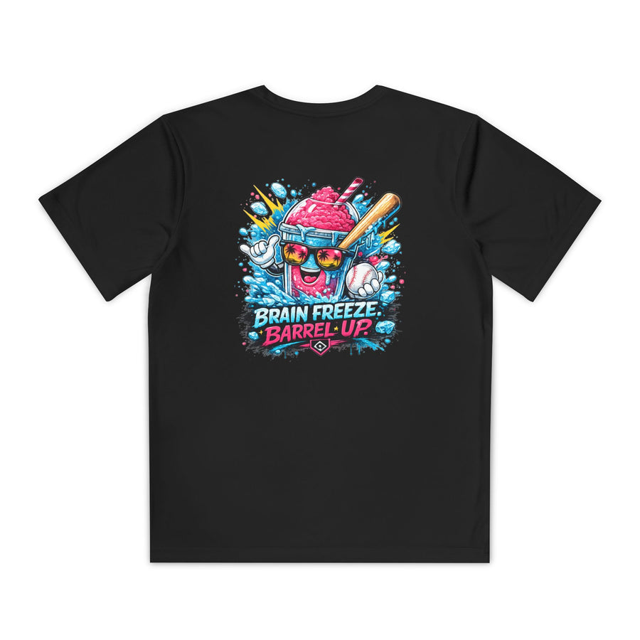 Youth Tee — 'Brain Freeze Barrel Up' Slushie Baseball Graphic