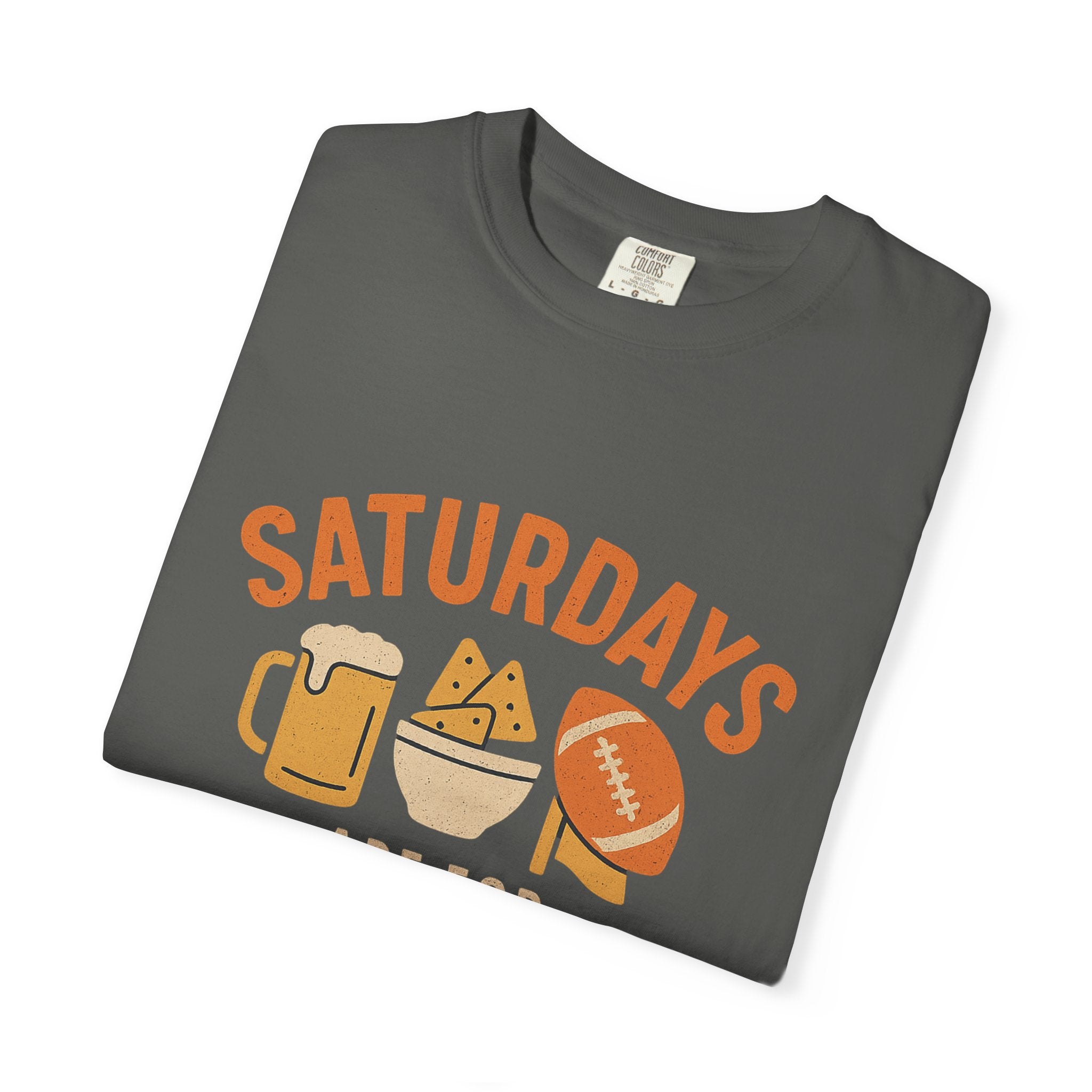 Fun Game Day T-Shirt for Snack Lovers, Football Fan Tee, Saturday Vibe Shirt, Unisex Comfort Wear, Weekend Celebration Top