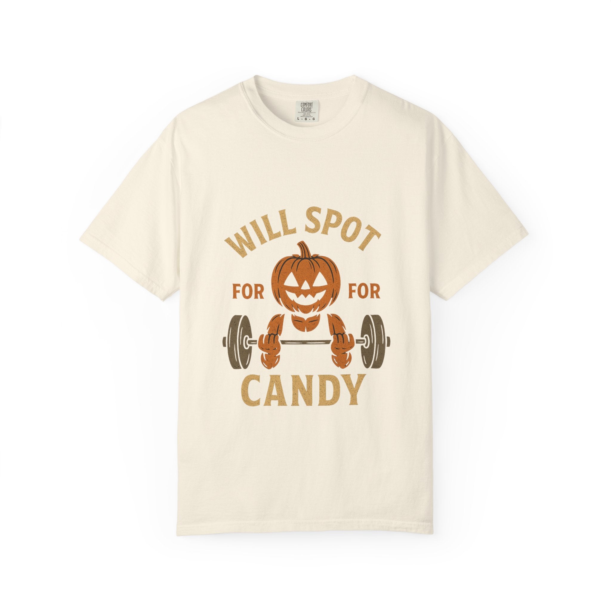 Halloween Workout T-Shirt - 'Will Spot for Candy' Unisex Tee, Funny Gym Shirt, Gift for Fitness Lovers, Halloween Apparel, Cute Workout Top