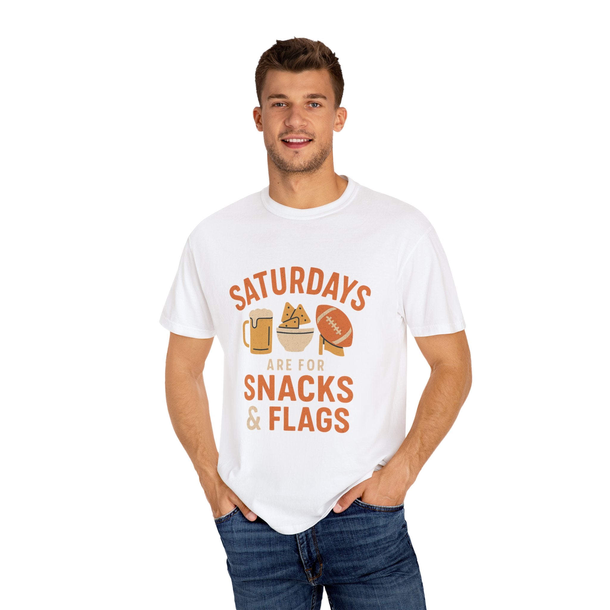Fun Game Day T-Shirt for Snack Lovers, Football Fan Tee, Saturday Vibe Shirt, Unisex Comfort Wear, Weekend Celebration Top