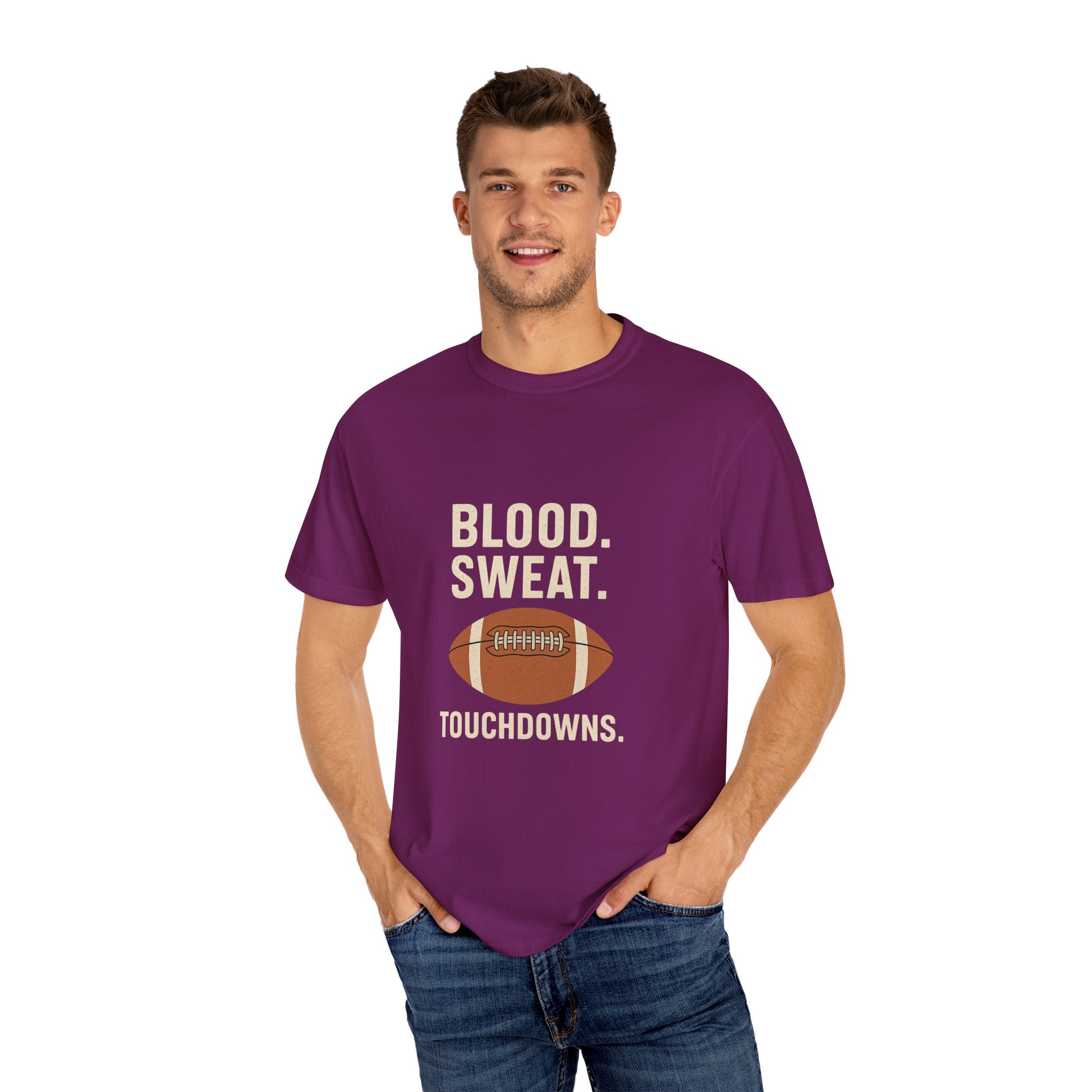 Football Fan T-Shirt, Unisex Garment-Dyed Tee, Sports Shirt, Game Day Apparel, Touchdown Celebration Gear