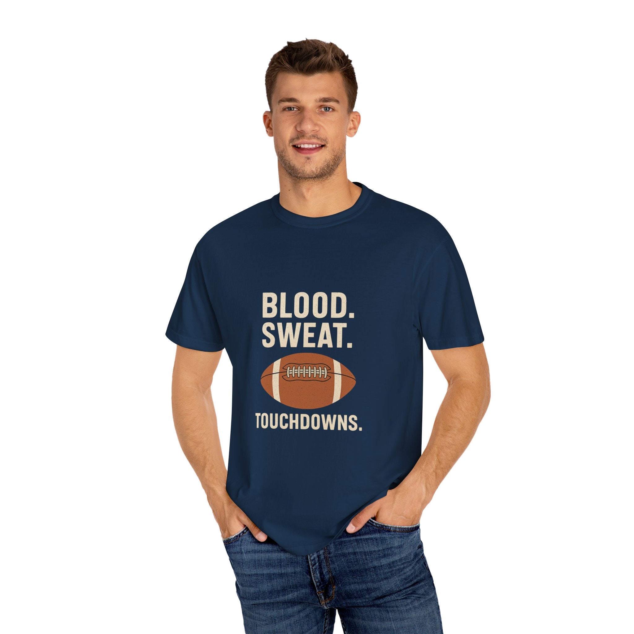 Football Fan T-Shirt, Unisex Garment-Dyed Tee, Sports Shirt, Game Day Apparel, Touchdown Celebration Gear