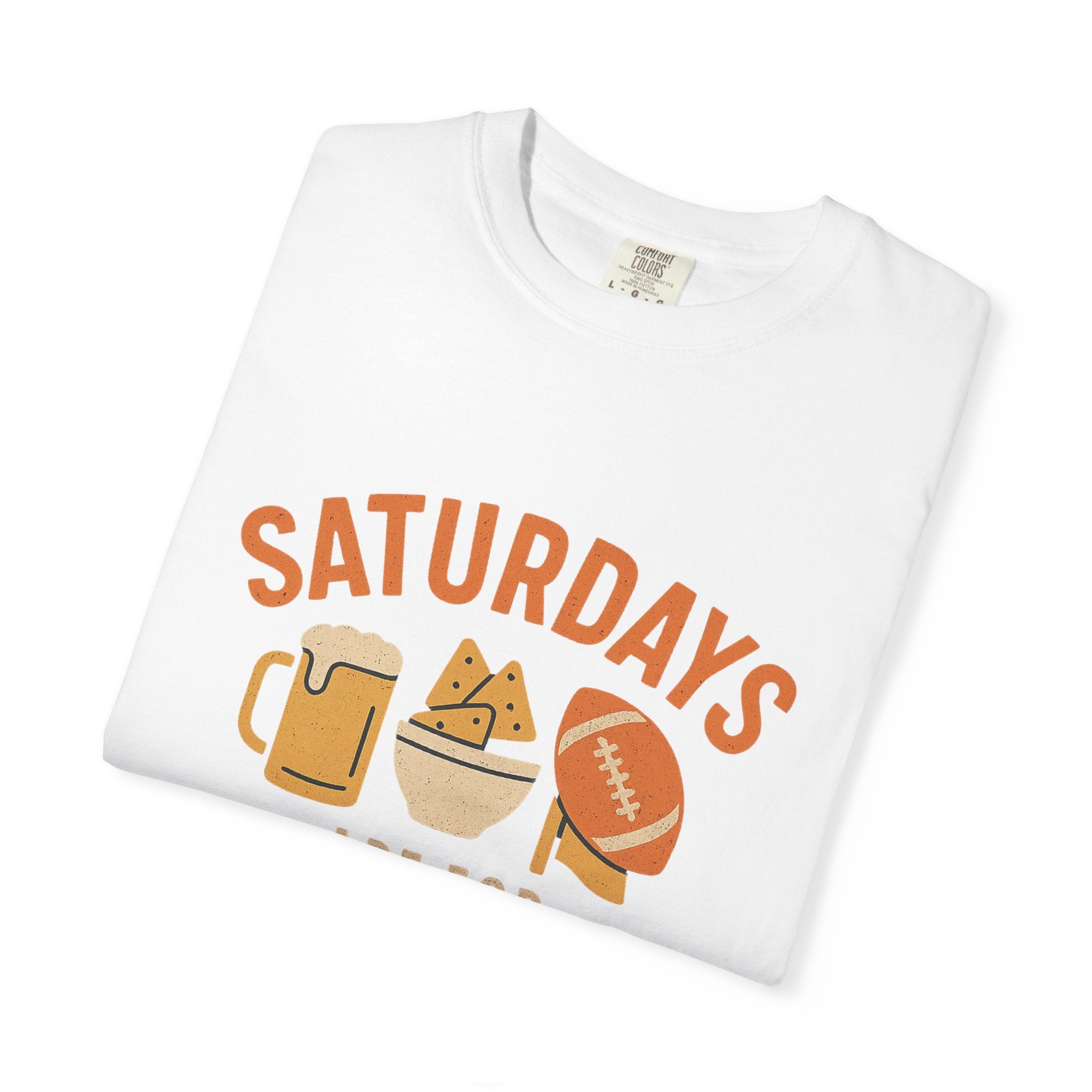 Fun Game Day T-Shirt for Snack Lovers, Football Fan Tee, Saturday Vibe Shirt, Unisex Comfort Wear, Weekend Celebration Top