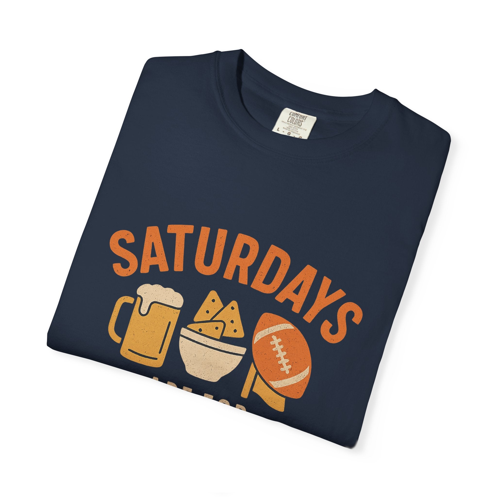 Fun Game Day T-Shirt for Snack Lovers, Football Fan Tee, Saturday Vibe Shirt, Unisex Comfort Wear, Weekend Celebration Top
