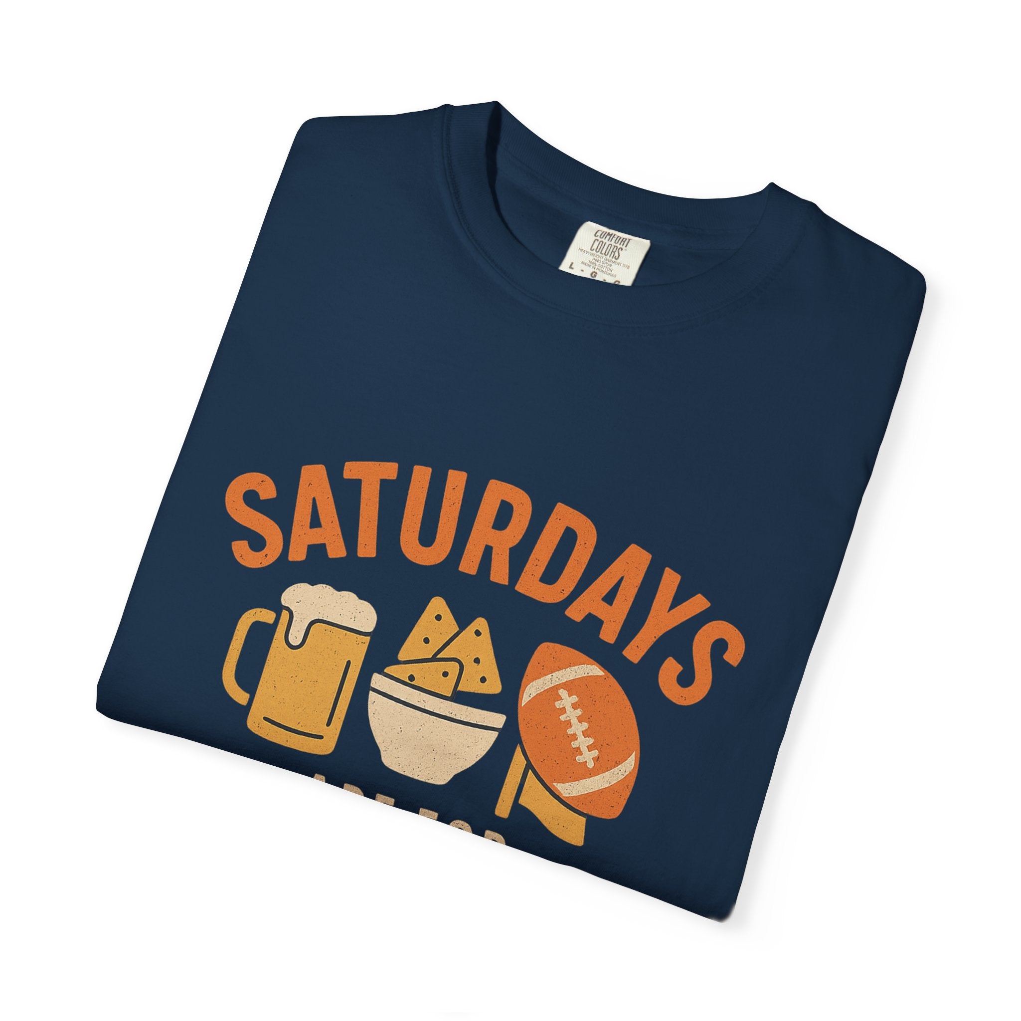 Fun Game Day T-Shirt for Snack Lovers, Football Fan Tee, Saturday Vibe Shirt, Unisex Comfort Wear, Weekend Celebration Top