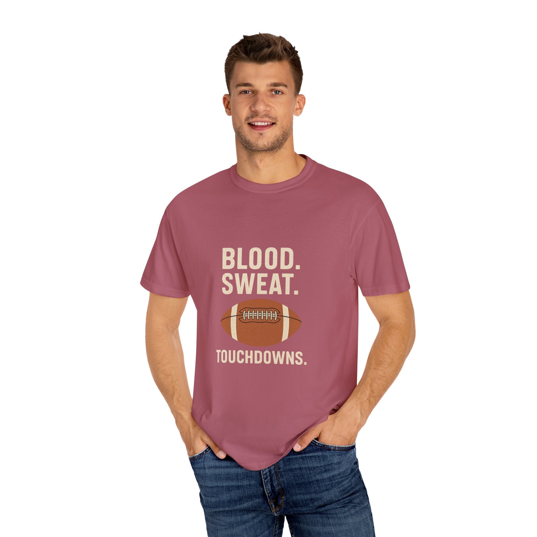 Football Fan T-Shirt, Unisex Garment-Dyed Tee, Sports Shirt, Game Day Apparel, Touchdown Celebration Gear