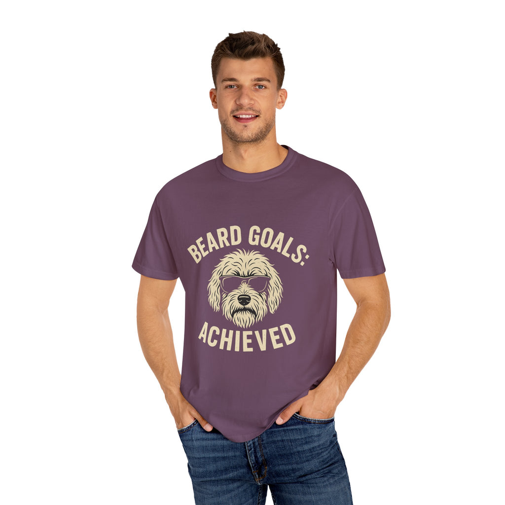 Beard Goals T-Shirt, Fun Graphic Tee, Dog Lover Apparel, Casual Wear, Gifts for Him, Father's Day T-Shirt