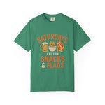 Fun Game Day T-Shirt for Snack Lovers, Football Fan Tee, Saturday Vibe Shirt, Unisex Comfort Wear, Weekend Celebration Top
