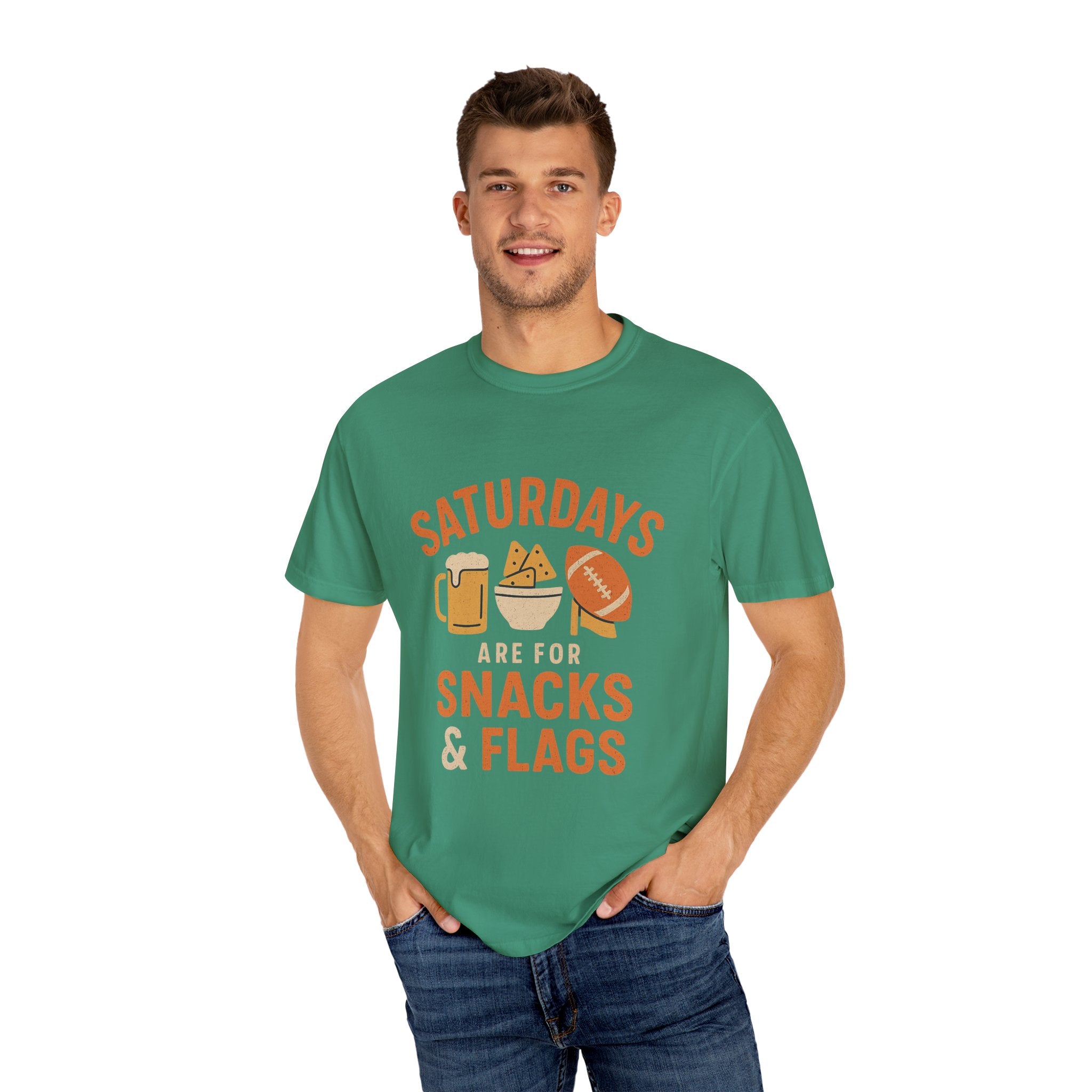 Fun Game Day T-Shirt for Snack Lovers, Football Fan Tee, Saturday Vibe Shirt, Unisex Comfort Wear, Weekend Celebration Top