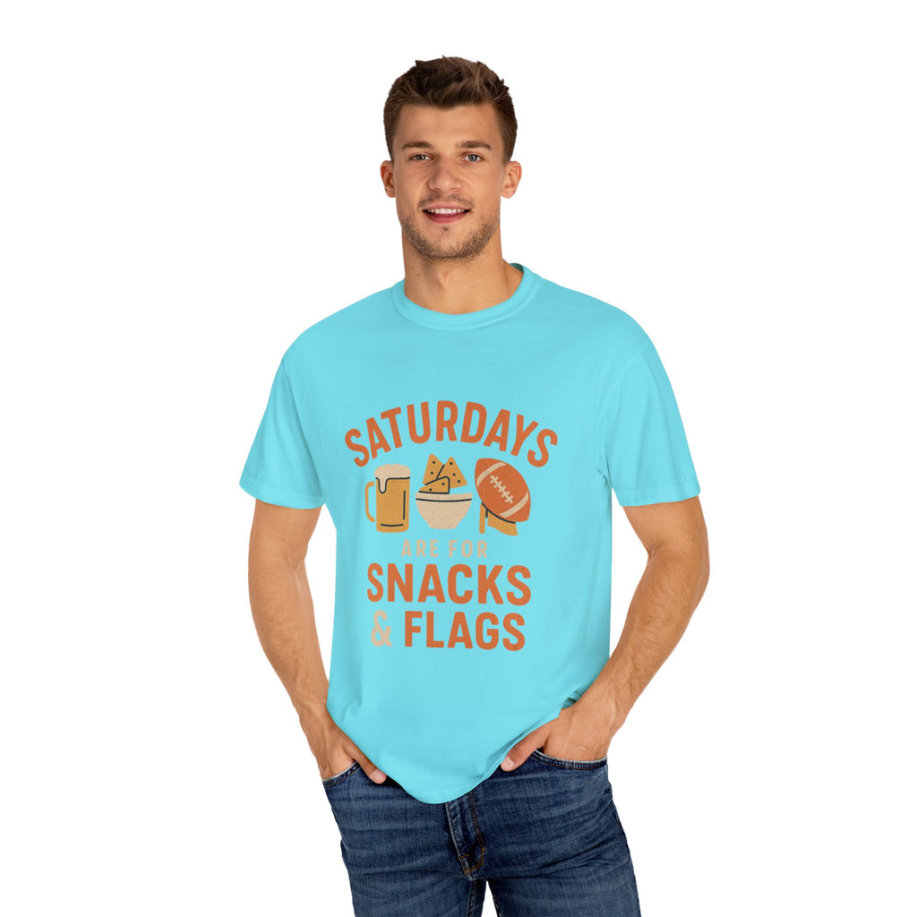 Fun Game Day T-Shirt for Snack Lovers, Football Fan Tee, Saturday Vibe Shirt, Unisex Comfort Wear, Weekend Celebration Top