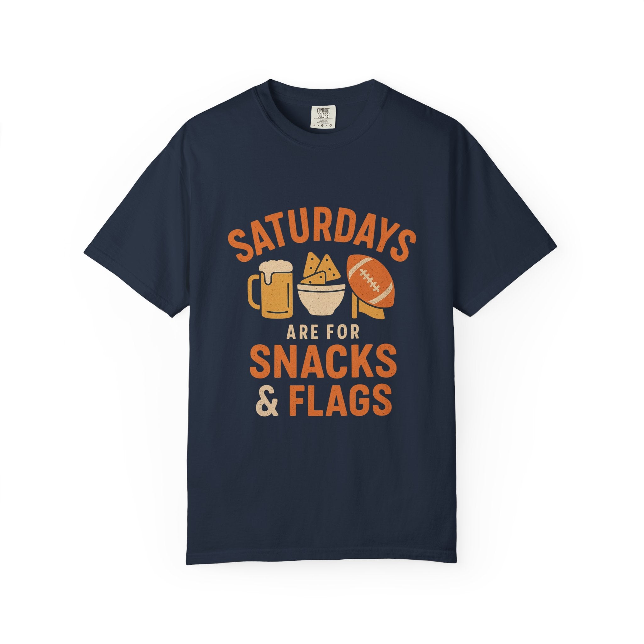 Fun Game Day T-Shirt for Snack Lovers, Football Fan Tee, Saturday Vibe Shirt, Unisex Comfort Wear, Weekend Celebration Top