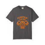 Pumpkin Gains T-Shirt | Unisex Halloween Tee, Funny Fitness Shirt, Fall Workout Top, Seasonal Apparel, Gym Wear