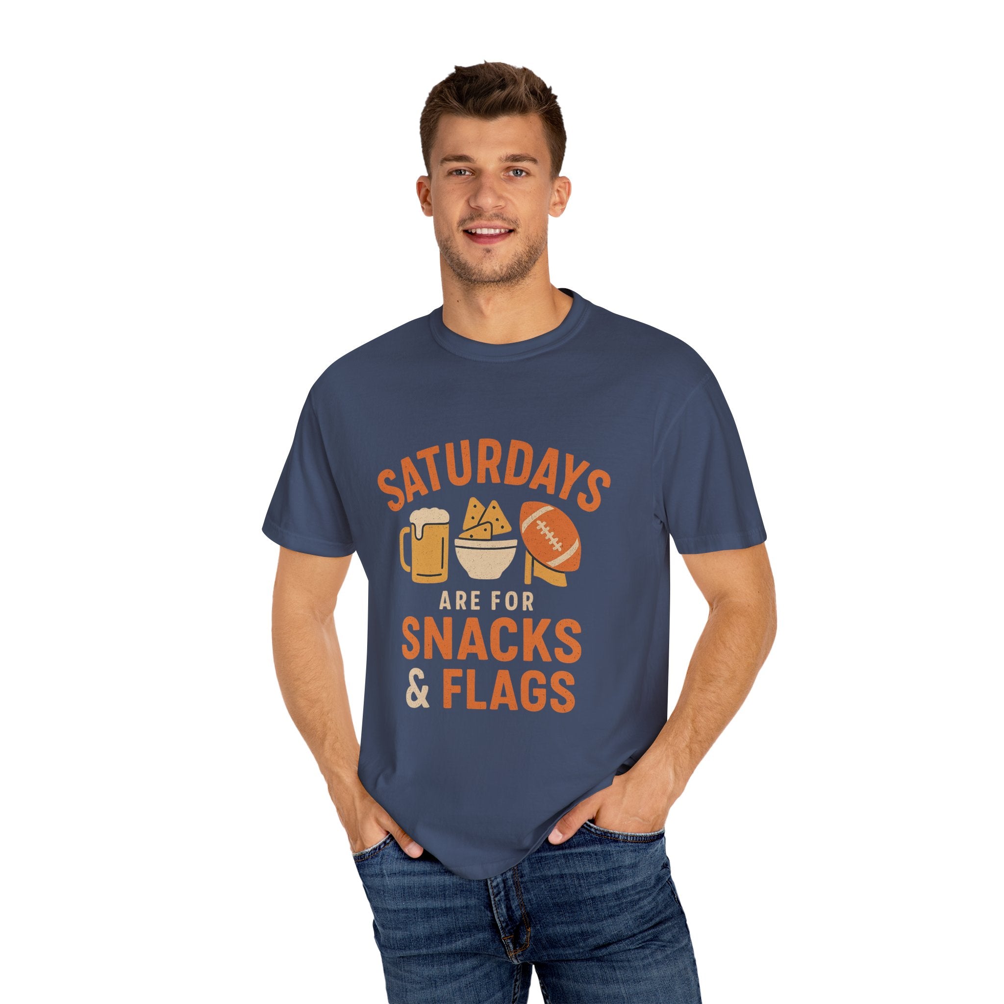 Fun Game Day T-Shirt for Snack Lovers, Football Fan Tee, Saturday Vibe Shirt, Unisex Comfort Wear, Weekend Celebration Top