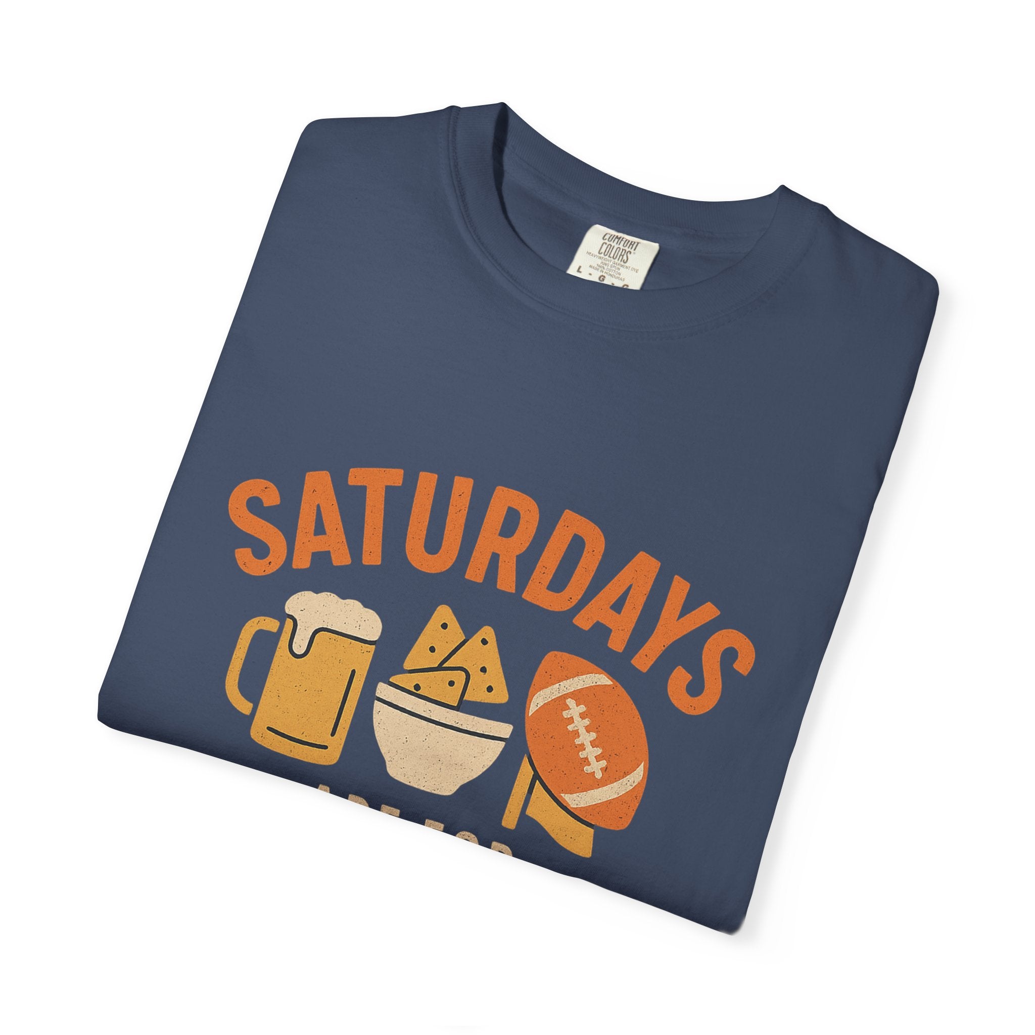 Fun Game Day T-Shirt for Snack Lovers, Football Fan Tee, Saturday Vibe Shirt, Unisex Comfort Wear, Weekend Celebration Top