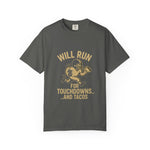 Sporty Humor T-shirt for Taco Lovers - Fun Gift for Football Fans, Tailgating, Game Day, BBQ, Casual Wear