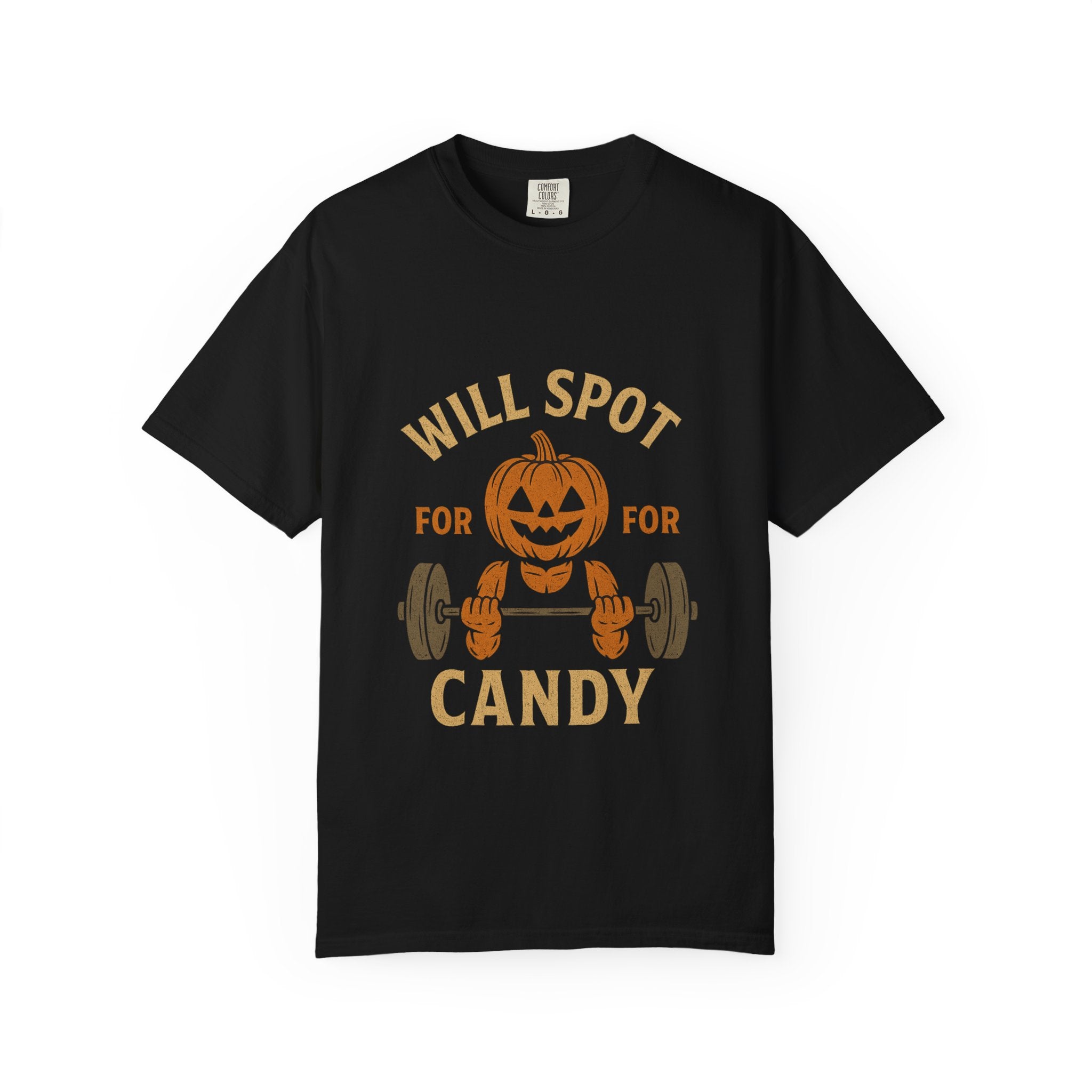 Halloween Workout T-Shirt - 'Will Spot for Candy' Unisex Tee, Funny Gym Shirt, Gift for Fitness Lovers, Halloween Apparel, Cute Workout Top