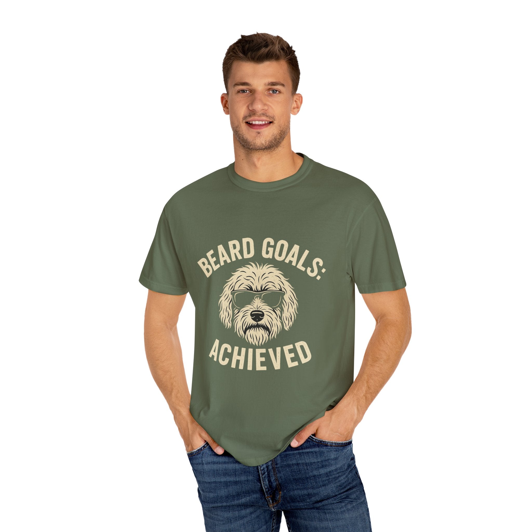 Beard Goals T-Shirt, Fun Graphic Tee, Dog Lover Apparel, Casual Wear, Gifts for Him, Father's Day T-Shirt