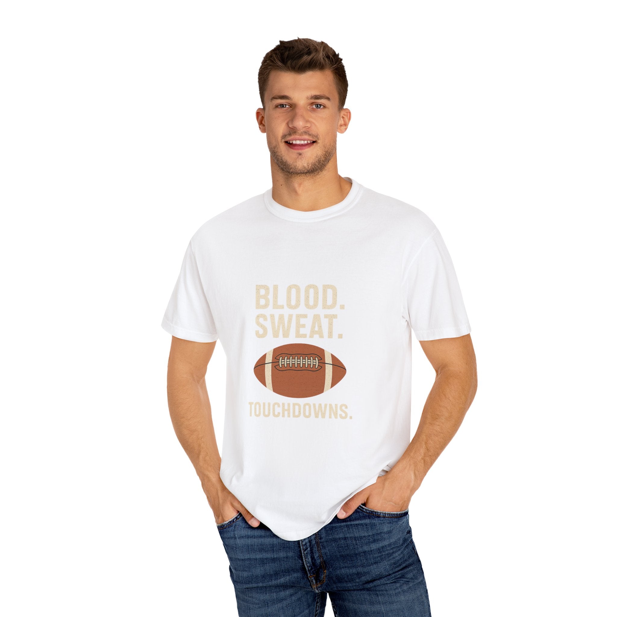 Football Fan T-Shirt, Unisex Garment-Dyed Tee, Sports Shirt, Game Day Apparel, Touchdown Celebration Gear