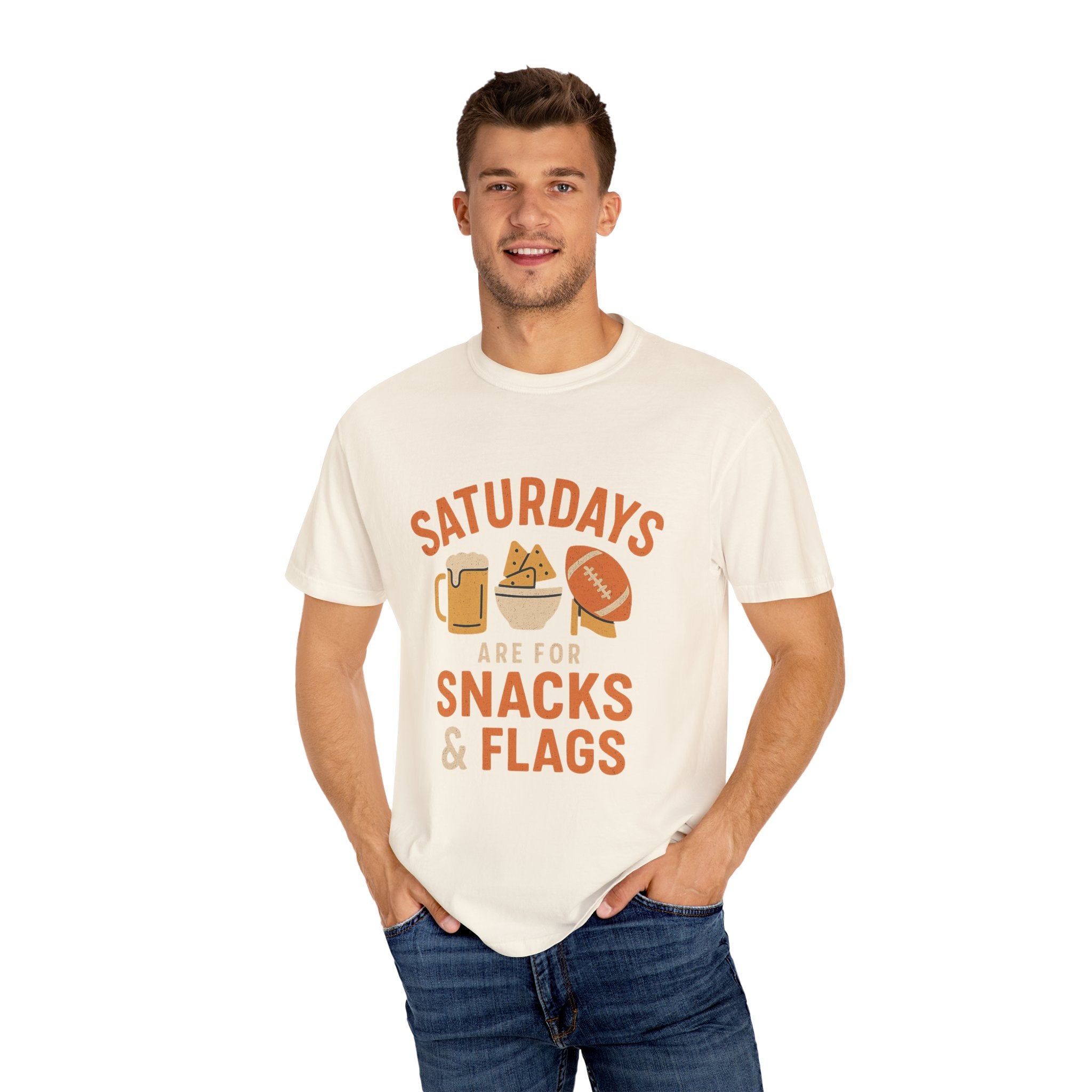 Fun Game Day T-Shirt for Snack Lovers, Football Fan Tee, Saturday Vibe Shirt, Unisex Comfort Wear, Weekend Celebration Top