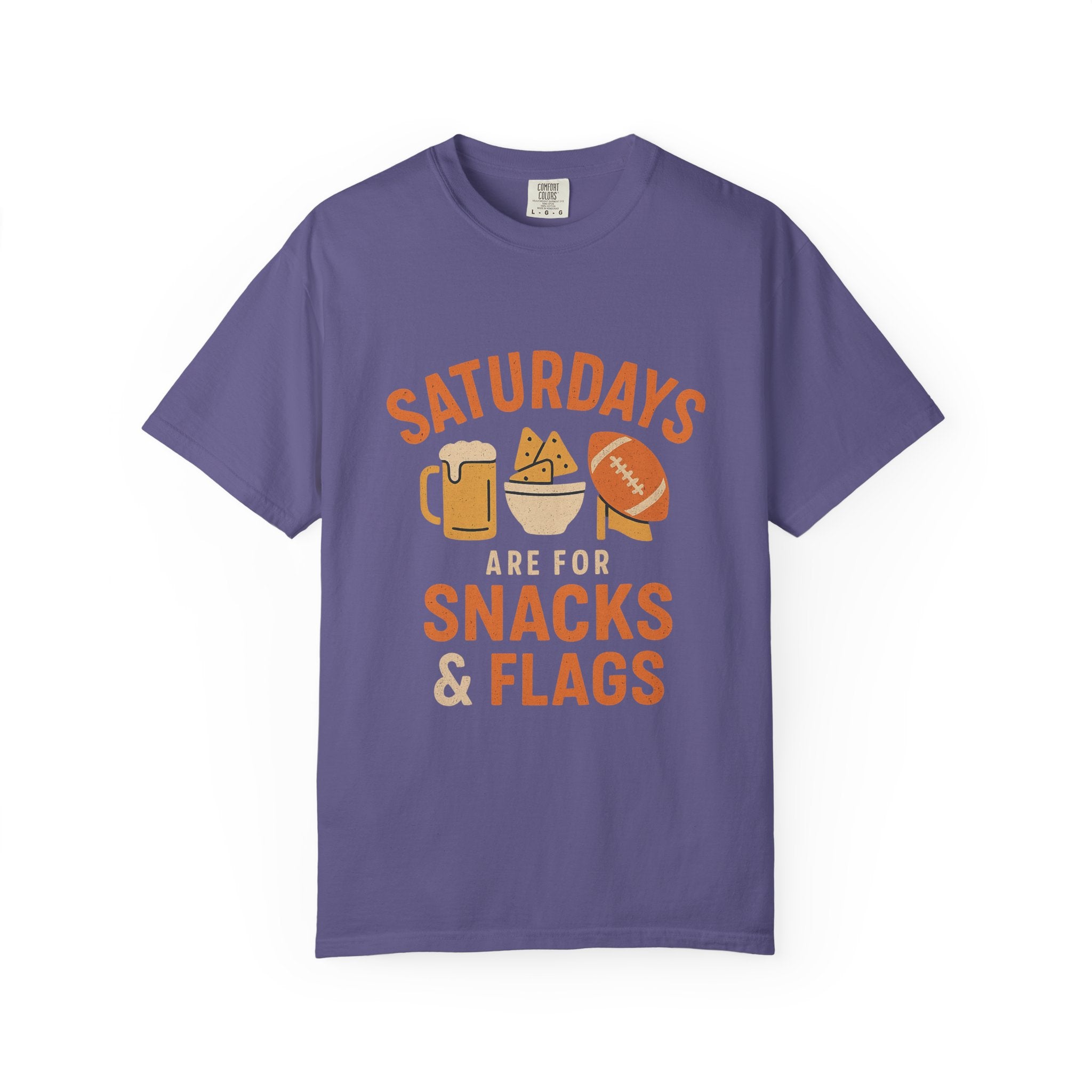 Fun Game Day T-Shirt for Snack Lovers, Football Fan Tee, Saturday Vibe Shirt, Unisex Comfort Wear, Weekend Celebration Top