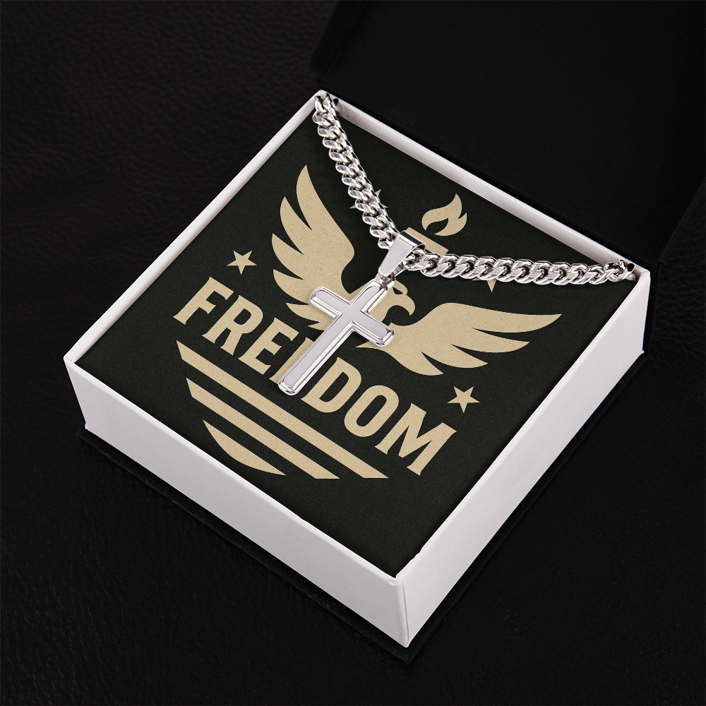 Freedom & Faith: Men's Stainless Steel Cross Chain