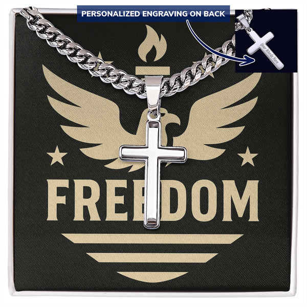 Freedom & Faith: Men's Stainless Steel Cross Chain