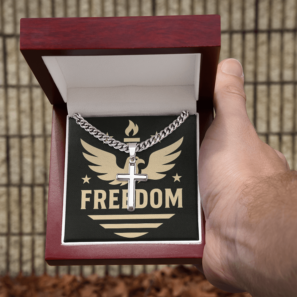 Freedom & Faith: Men's Stainless Steel Cross Chain