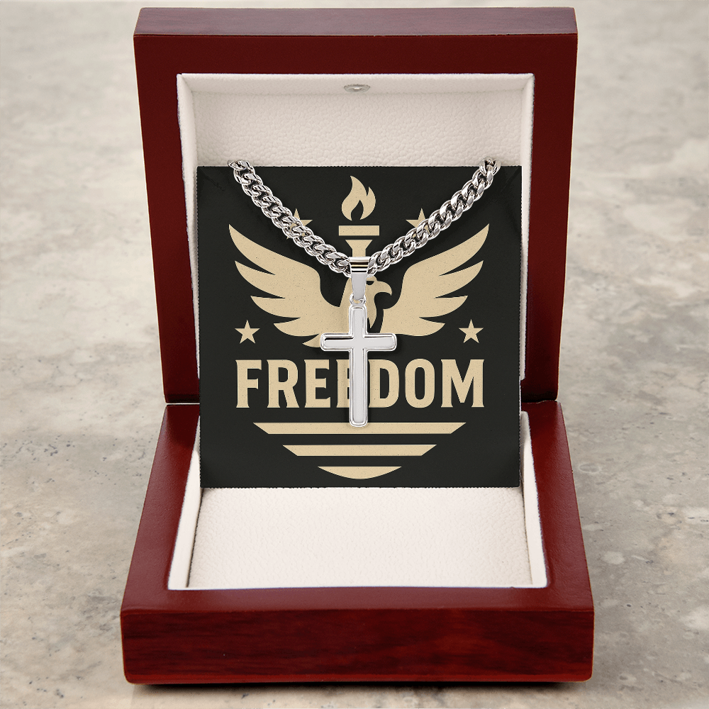Freedom & Faith: Men's Stainless Steel Cross Chain